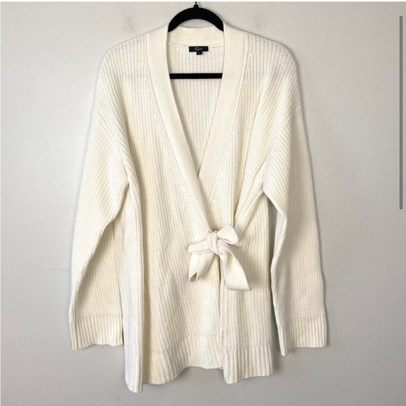 Rails Nora Cardigan Wrap Sweater Tie Waist Merino Wool Blend Cashmere Size Large - Picture 3 of 12